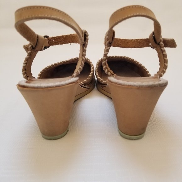 Vintage 70s 80s Womens 6.5 Nine 9 West Native American Inspired Leather Wedge - Picture 3 of 12